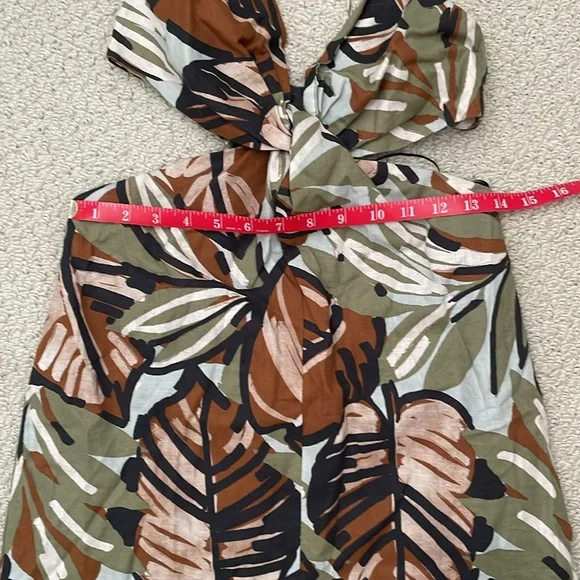 Zara tropical print peekaboo dress NWOT - Picture 8 of 13